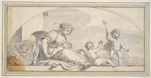Femme avec trois enfants