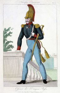 Illustration du 19ème siècle représentant un officier des dragons russes - Unknown artist