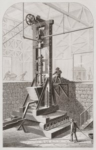 Moulin à stampes du 19ème siècle, également connu sous le nom de batterie de stampes ou moulin à estampage - Unknown artist