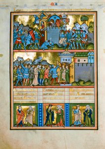 5 enluminures avec texte sur une page (enluminure)
