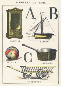 A B C : armoire, bateau, ballon, pot, charrette - Unknown artist
