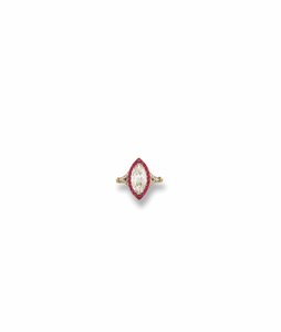 Une bague en diamant et rubis Belle Époque, vers 1893 - Unknown artist