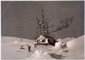 Un bateau pris dans la glace - dans « Les rivages de la mer polaire, récit d