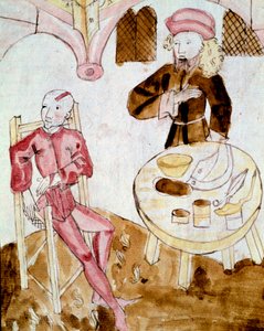 Un médecin rendant visite à un patient (miniature) - Unknown artist