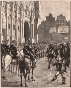 Un groupe de socialistes manifestant contre les réformes de Louis Napoléon Bonaparte, 1849 sur le Champ de Mars, Paris - Unknown