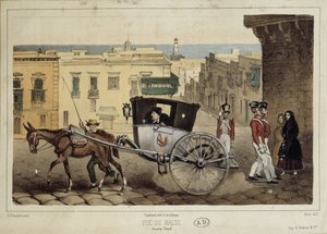 Attelage dans les rues de Malte - Unknown artist