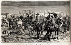 Promenade à cheval à Shurakhan (Kirghizistan). Dessin d