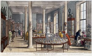 Une boutique de porcelaine à Londres (Angleterre) Wedgwood & Byerley - Lithographie vers 1800 - Unknown artist