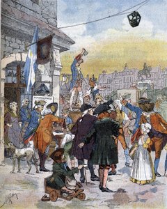 Une scène de recrutement au XVIIIe siècle, illustration de la fin du XIXe siècle. - Unknown artist
