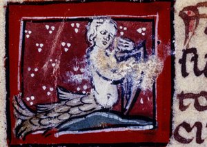 Une sirène - bestiaire du 14ème siècle. Milan, Biblioteca Trivulziana