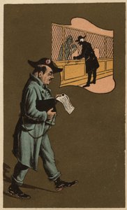 Un inspecteur des impôts, chromolithographie anonyme, fin du 19e siècle. - Unknown artist