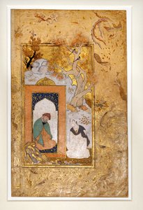 Un jeune homme visite un dervich (gouache et or sur papier) - Unknown artist