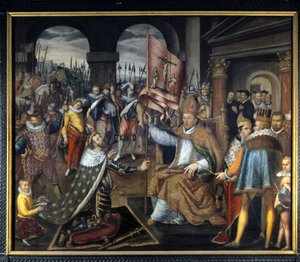 Abjuration de Henri IV (1553 - 1610) en 1572 - peinture anonyme du XVIe siècle, Cathédrale de Tournai