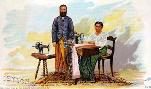 Publicité pour les machines à coudre Singer, Ceylan (Sri Lanka actuel). 1892 - Unknown artist