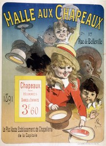 Affiche publicitaire pour la Halle aux chapeaux, rue de Belleville à Paris - Unknown artist
