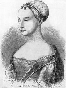 Agnès Sorel (1422-1450) (Dame de Beauté-sur-Marne), connue sous le nom de "La Belle Agnès", favorite de Charles VII. Gravure du 19ème siècle - Unknown artist