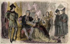 Agnès Sorel (1422-1450) à la cour de Charles VII - Agnès Sorel à la cour de Charles VII - gravure dans « Dictionnaire populaire illustré » - 1864 - par Joseph Decembre et Edmond Allonier - Unknown artist