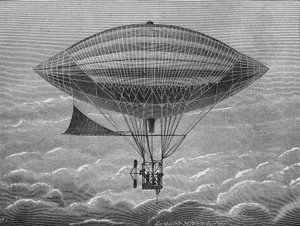 Aérostat électrique des frères Gaston et Albert Tissandier. Dans « Album de la Science », Éditions Jouvet.
