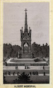Albert Memorial, Londres, Angleterre. Chromolithographie de la fin du XIXe siècle - Unknown artist