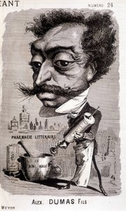 Alexandre Dumas Fils et sa "pharmacie littéraire" - dans "Le Géant" du 02/08/1868 - Unknown artist