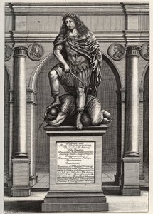 Allégorie représentant le roi Louis XIV (1638-1715) écrasant ses ennemis. Gravure de J. Frosne de 1653. Collection privée. - Unknown artist