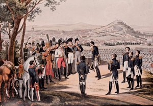 Les alliés de la Prusse sous Schwartzenberg ont vaincu les Français sous Marmont/Mortier (gravure) - Unknown artist