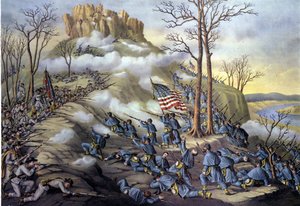 Guerre de Sécession américaine ou Guerre civile (1861 - 1865) : 23/11/1863, Bataille de Lookout Mountain au Tennessee, un assaut connu aujourd