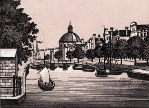 Amsterdam, Hollande : vue du canal Singel - Unknown artist