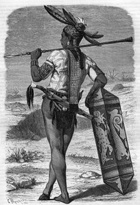 Un indigène Dayak résident de Sarawak, Malaisie au XIXe siècle dans le « Journal de la Jeunesse » de 1888 - Unknown artist