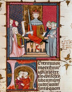 Une femme adultère devant un juge (miniature)