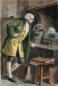 Antoine Laurent Lavoisier (1743-1894) chimiste français, investiguant l