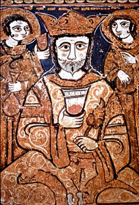Portrait de style arabo-normand de Roger II de Sicile (1095-1154) entouré de hauts dignitaires - Unknown artist