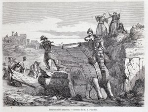 Taureau ailé assyrien sur le site de Ninive - dans « Tour du monde » 1er semestre 1863 - Unknown artist