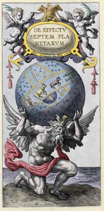 Atlas portant le monde. Gravure du début du 17e siècle. - Unknown artist