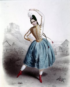 Danseuse autrichienne Fanny Elssler (1810-1884) dans le ballet « La Krakowiak » (La gitane) 1842. Gravure du XIXe siècle. - Unknown artist