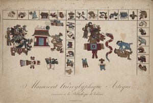 Manuscrit hiéroglyphique aztèque dans la bibliothèque du Vatican