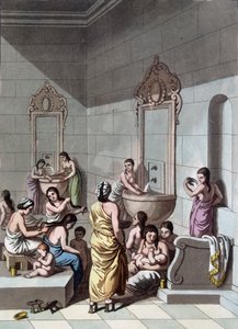 Bains publics en Palestine - dans "Le costume ancien et moderne" par Ferrario, éd. Milan - Unknown artist