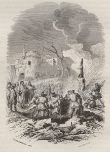 Baudouin V, comte de Flandre (1012-1067) rétablissant la police dans ses états - Gravure de 1868 dans « Histoire de Belgique des temps primitifs à la fin du règne de Léopold Ier » par Théodore Juste (1818-1888) - Collection privée - Unknown artist