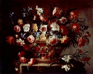 Panier de fleurs - Unknown artist