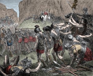 Bataille des Fourches Caudines - 321 av. J.-C. entre les Romains et les Samnites pendant la Deuxième Guerre Samnite - Unknown artist