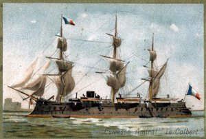 Cuirassé Amiral « Le Colbert ». Chromolithographie du XIXe siècle. - Unknown artist