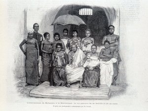 Internement de Béhanzin en Martinique : le roi entouré de sa famille et de sa suite - Unknown artist