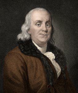 Benjamin Franklin (1706-1790) - gravure - 19ème siècle - Unknown artist