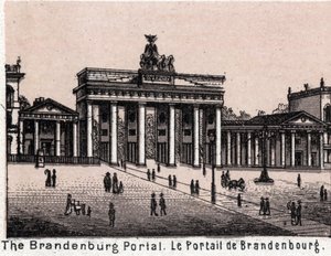 Berlin, Allemagne : vue de la Porte de Brandebourg dans « Le Monde Illustré 168 vues » sans date (fin XIXe siècle) - Unknown artist