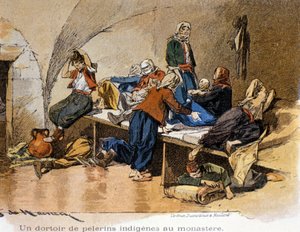 Bethléem. Dortoir de pèlerins au monastère. 19ème siècle.