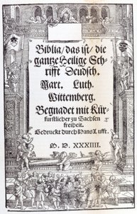 Bible de Luther. Frontispice