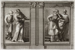 Bible de Royaumont, Ancien Testament : Vêtements des prêtres. Figure des vêtements du Grand Prêtre et des autres Lévites. Illustration de 1811. - Unknown artist