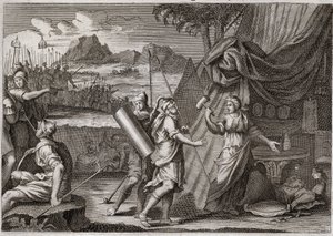 Bible de Royaumont, Ancien Testament : Mort de Sisara. Yaël (Jael) tue le chef de l