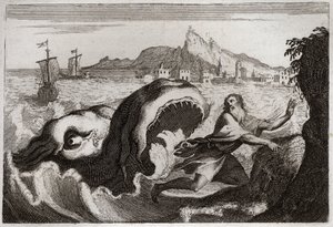 Bible de Royaumont, Ancien Testament : Jonas dans la baleine. Illustration de 1811.