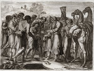 Bible de Royaumont, Ancien Testament : Joseph vendu par ses frères.